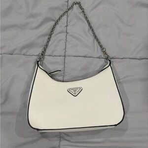 Prada White Chain Shoulder Bag